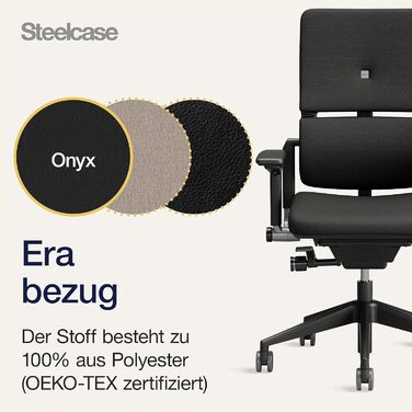 Ергономічне офісне поворотне крісло Steelcase Please з регульованою поперековою опорою, чорний онікс, 66 x 64 x 108 см, без підголівника