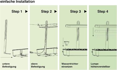 Гідропонна світлодіодна система вирощування рослин Лампа для рослин Світло для рослин Травяний сад Внутрішня садова лампа для вирощування 22 Вт 1350 люмен 10 саджанців Таймер з регулюванням висоти
