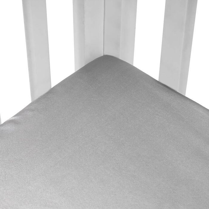 Постільна білизна, простирадло на резинці для дитячих ліжечок з делікатним ворсом, сатинова, для хлопчиків та дівчаток, унісекс, 132 x 71 x 20 см, 2 шт., простирадла для ліжечка, сатинові - білі та сірі