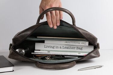 Портфель (M). Велика сумка, сумка для ноутбука і сумка через плече зі шкіри ручної роботи. Високоякісна чоловіча сумка з натуральн