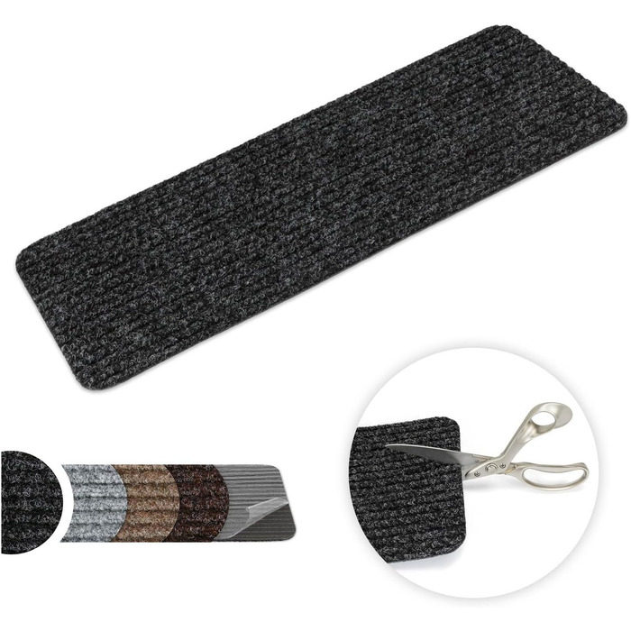 Килимок для сходів Kettelservice-Metzker Tulus Прямокутний - килимок антрацит самоклеючий 60x25см антрацит