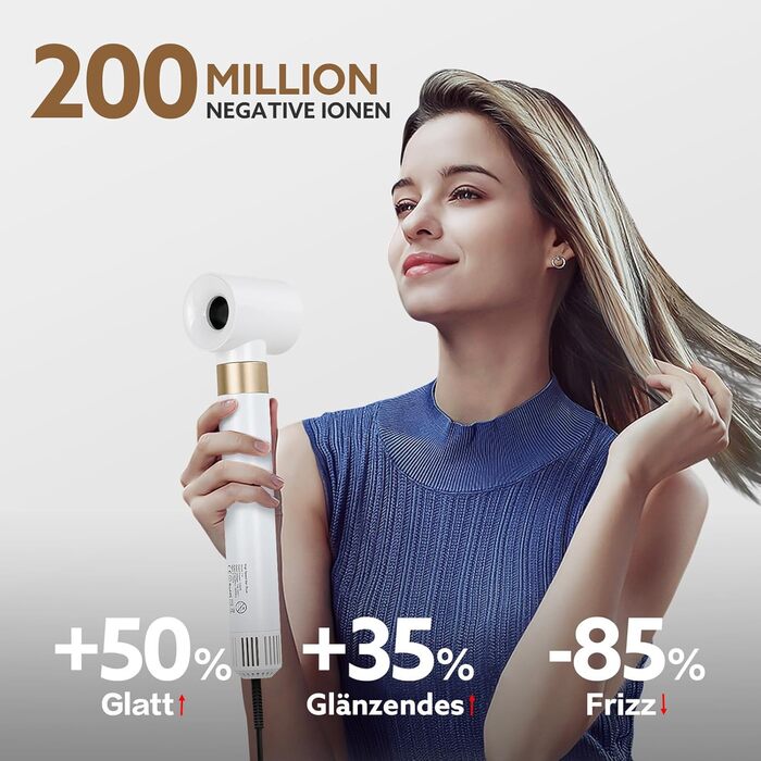 В 1 стайлер і фен-щітка, 110 000 об/хв високошвидкісний фен з негативним іоном, швидке висихання, набір щіток гарячого повітря з а