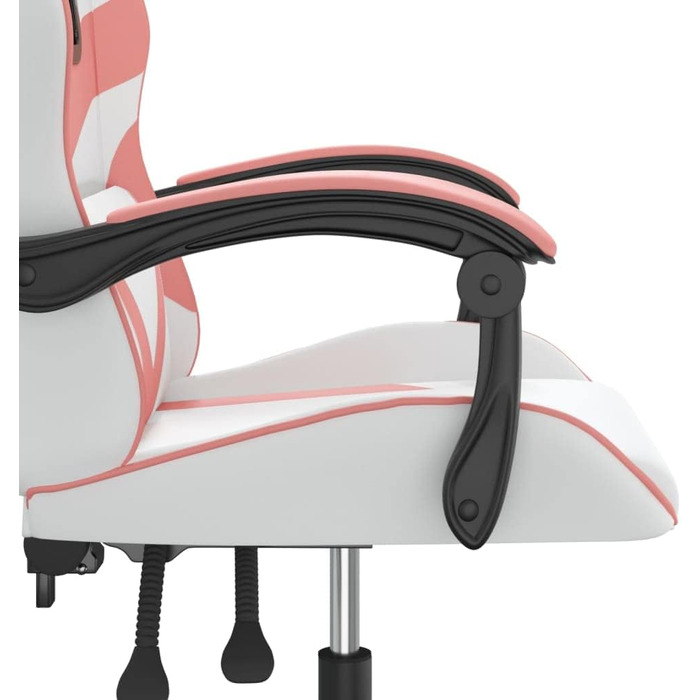 Ігрове крісло Gecheer Офісне крісло Ігрове крісло Ергономічне ігрове крісло Поворотне ігрове крісло Біле та рожеве зі штучної шкіри