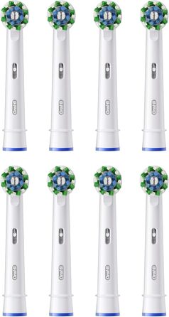 Насадки для електричних зубних щіток Oral-B Cross Action, упаковка з 8 змінних насадок для щіток, кутові щетинки, які адаптуються до кожного зуба для ретельного чищення, підходить для пошти