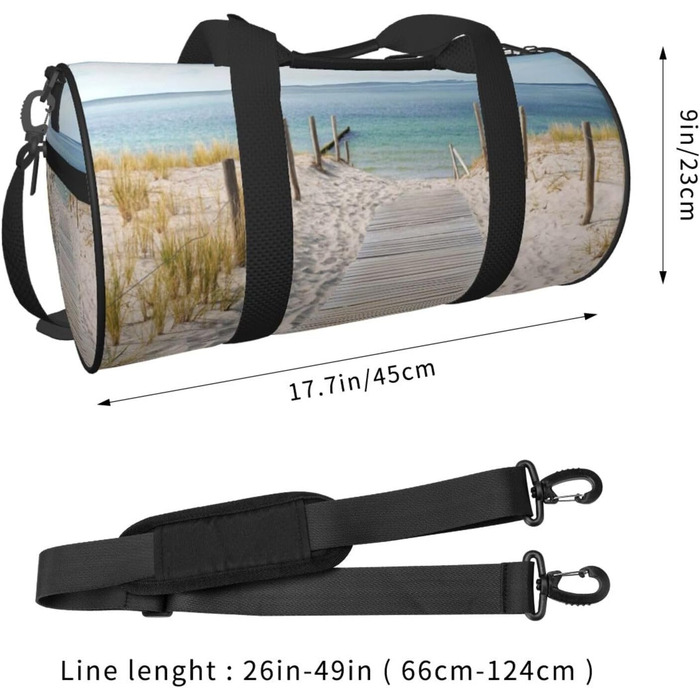 Спортивна сумка, дорожня сумка, пляжна сумка, з принтом, сумка на нічліг, чорна, універсальний розмір