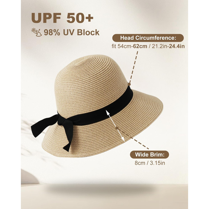 Солом&39яний капелюх Zylioo S/M/L/XL/XXL для жінок, солом&39яний пляжний капелюх із широкими полями, літній капелюх із захистом від ультрафіолету, розмір S, широкі поля - хакі