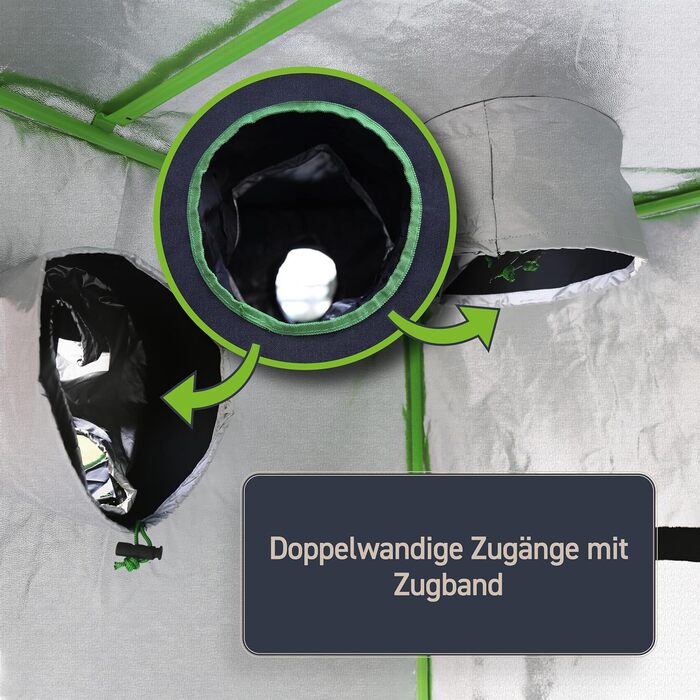 Тент для вирощування Rapid Teck Grow Zelt (60 x 60 x 120 см) Міні-теплиця для дому Чорно-зелений Гроубокс, шафа для вирощування, темна кімната, рослинний намет, теплиця для розсади, гроу-тент 60 x 60 x 120 см, Чорний/Зелений