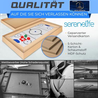 Аерохокейний стіл SereneLife з повітряною подушкою – ігровий стіл для дітей і дорослих