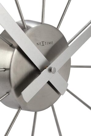 Настінний годинник techno line XXL NeXtime Plug Inn Silver 261 ZI, дерево, 60х60х4.2 см
