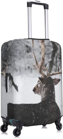 Чохол для валізи Засніжений Олень, еластичний захист від подряпин та пилу, чорний, розмір 90