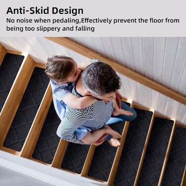 Нековзні килимки для сходів, 15 шт. , самоклеючі сходинки, коричневий прямокутний килимок для сходів, захисні килимки для сходів для приміщень/вулиць для дітей, людей похилого віку та домашніх тварин, 20 x 65 см