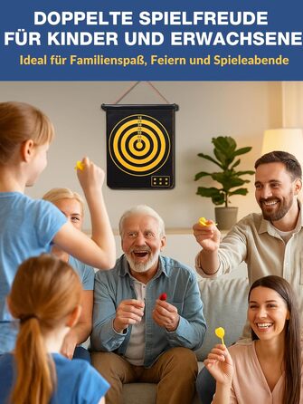 Магнітна мішень для дартсу BATURU для дітей віком від 4 років, двостороння магнітна мішень для дартсу з 12 безпечними дротиками, подарунок для хлопчиків на дні народження та Різдво, ігри в приміщенні/на вулиці