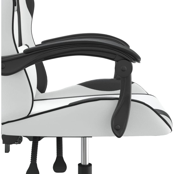 Ігрове крісло Gecheer Офісне крісло Ігрове крісло Ергономічне ігрове крісло Поворотне ігрове крісло Біле та чорне зі штучної шкіри