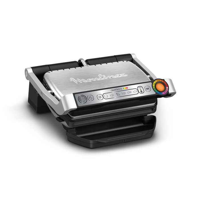Електрогриль Moulinex Optigrill GI712D для приміщень 6 автоматичних програм, індикатор готовності, антипригарне покриття, для м'яса, риби та овочів