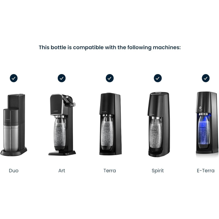 Пляшка газованої води SodaStream, без бісфенолу А, можна мити в посудомийній машині, сумісний спирт, One Touch, Terra, Art, Power&Source Виробники газованої води пластик, чорний 1741221440 1 л