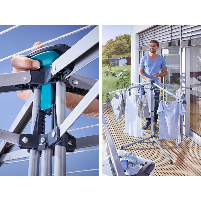 Сушарка Leifheit LinoPop-Up 140, що стоїть, ротаційна сушарка для білизни з чотирма плечима, компактна сушарка, що стоїть, автоном