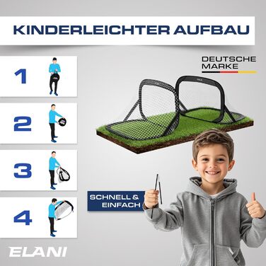 Висувні футбольні ворота для дітей, набір з 2 шт. - складані з м&39ячем та насосом, на 50 менші легке складання, міні-футбольні ворота, ворота, футбольні ворота для саду, дитячі футбольні ворота, чорні футбольні ворота