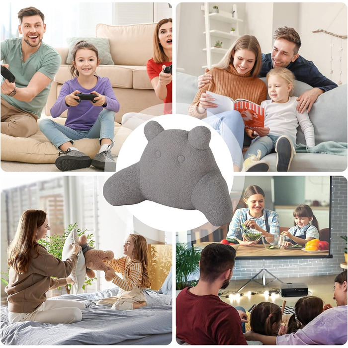 Подушка для читання Mingfuxin для ліжка та дивана, подушка для читання для дітей та дорослих, щоб сидіти на ліжку, подушка для читання зі спинкою, подушка для підтримки підлокітників зі знімним чохлом для спокійного перегляду телевізора, світло-сіра