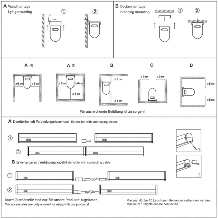 Світлодіодна панель для підконструкції (Lg. 540 мм), сумісна з лампою T5 13 Вт