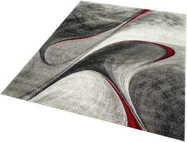 Килим для вітальні сучасний килим для вітальні абстрактний в сіро-червоному кольорі розмір 200 x 290 см 200 x 290 см сірий, червон