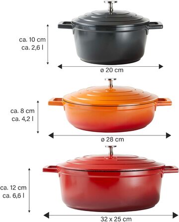 Кокотниця з кришкою індукційна 20 см, 2,6 л, лита алюмінієва каструля з покриттям з частинок справжнього каменю, каструля для запі