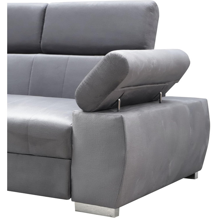 Кутовий диван OTTO, кутовий диван з функцією сну, пружинний каркас, регульовані підголівники, легкий механізм складання, функція ліжка, додаткове місце для зберігання, плюшевий зелений, лівий шезлонг зелений