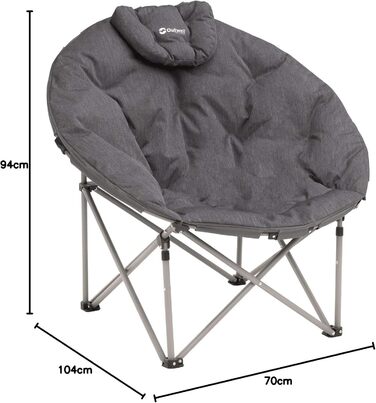 Крісло Outwell Moon, м&39яке, сірого кольору, з м&39якою оббивкою, Kentucky Lake