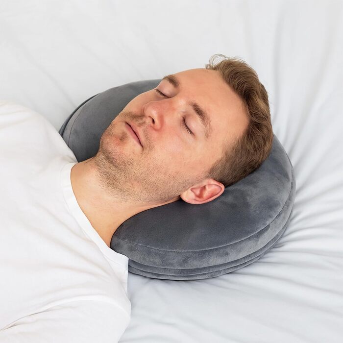 Подушка для проколювання вух Winmany зі знімним плюшевим чохлом для сну на боці, кругла подушка-пончик для захисту вух, знеболення, можна прати (темно-сіра, стандартна) Темно-сіра стандартна