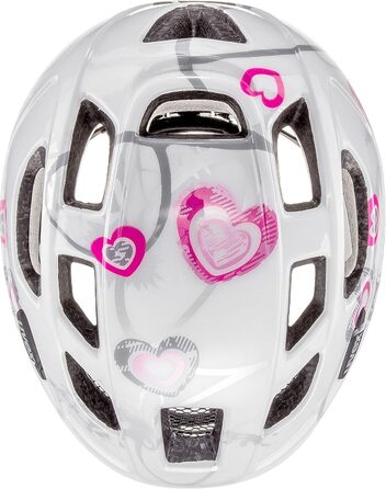 Легкий велосипедний шолом для дітей - індивідуальне регулювання розміру - розсувний зі світлодіодним підсвічуванням 51-55 см серце
