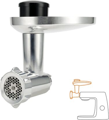 М'ясорубка Kenwood KAX950ME, аксесуар для кухонних комбайнів Kenwood, сріблястий