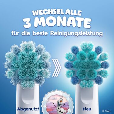 Насадки для дитячої електричної зубної щітки Oral-B Pro Kids Frozen оригінальні змінні насадки, надзвичайно мякі щетинки, для дітей від 3 років білі, 8 шт.