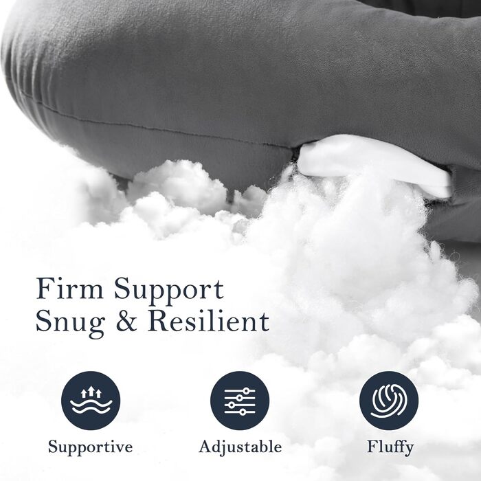 Амбушури для тих, хто спить на боці, більший вушний отвір для комфортного сну, регульовані амбушури з мяким чохлом, який можна прати ідеально підходять для догляду та підтримки проколотих вух (сірі)