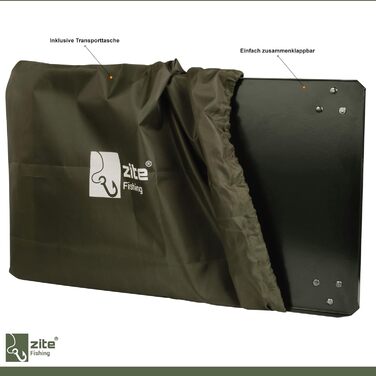 Рибальський наметовий стіл Zite - Наметовий стіл з сумкою для перенесення для коропових рибалок, кемпінгу тощо - Складаний та регульований по висоті стіл для бойлів - Складаний рибальський стіл