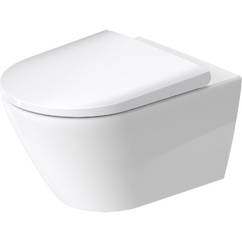 Набір для унітазу Duravit D-Neo, підвісний унітаз, сидіння з м'яким механізмом закриття, унітаз з відкритим обідком, знімна кришка унітазу, білий Білий Білий 37x54x40 см