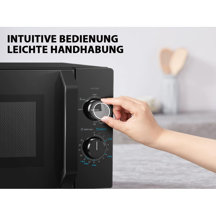 Мікрохвильова піч Toshiba MW2-MG20PF(BK)/GE 800 Вт з хрустким грилем і функцією комбінованого приготування, 5 рівнів потужності, потужність гриля 1000 Вт, чорний гриль 20 л чорний