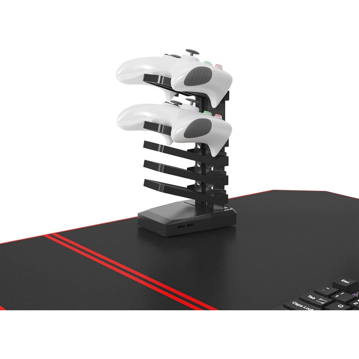 Ігровий стіл sogesfurniture 140 см, ігровий комп&39ютерний стіл для ПК з великим килимком для миші, тримачем для напоїв, гачком для навушників, ST-Eagle-1400BK-BH