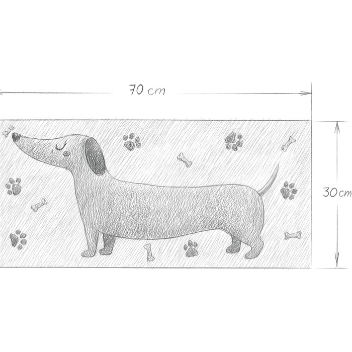 Килимок для дверей MIJOMA Такса 70x30 см, килимок для дверей з кокосового волокна з нековзною ПВХ-основою, брудозатримуючий вхідний килимок з мотивом собаки, який можна прати, для використання всередині та зовні приміщень