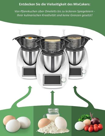 Млинниця MixCaker сумісна з Thermomix TM6, TM5, TM31, Monsieur Cuisine Connect, Trend, Smart, Аксесуари, 6 модулів, Млинці, Млинці, Млинці, Яєчня, Система укладання