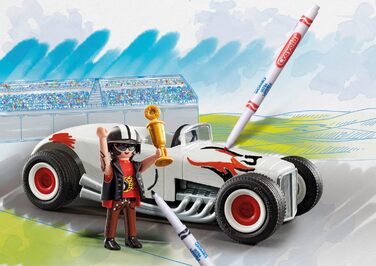 Гоночний автомобіль PLAYMOBIL Color 71376, творча розмальовка для любителів автомобілів, з водорозчинними ручками, губкою та численними аксесуарами, художня іграшка для дітей від 5 років і старше