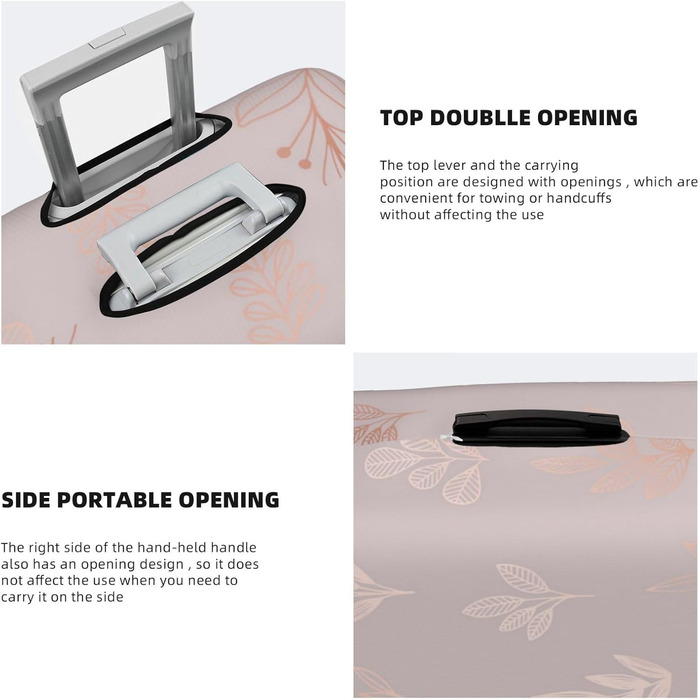 Чохол для валізи з квітковим принтом, рожеве золото, еластичний захист від подряпин, розмір XL