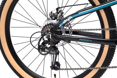 Гірський велосипед BIKESTAR з алюмінію, дитячий, 24 дюйми, вік 9-14 років, хардтейл 21 швидкість Shimano Gears, дискові гальма, амортизаційна вилка Дитячий велосипед Безризиковий пробний період, чорний та бензиновий