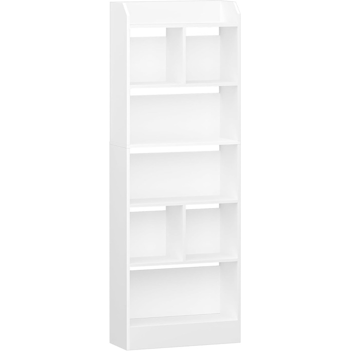 Книжкова полиця Hzuaneri, з 6 полицями, полиця для зберігання, окремостояча полиця, для вітальні, офісу, спальні, 24 x 60 x 170 см, білий BC11103 шт. Білий 24 x 60 x 170 см