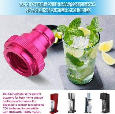 Швидкий адаптер VMUTGA CO2, швидкий адаптер для газованої води CO2, сумісний з виробником блискучої води Duo/Art/Terra, адаптер Sodastream 425 г циліндр 60 л трапецієподібна різьба TR21-4