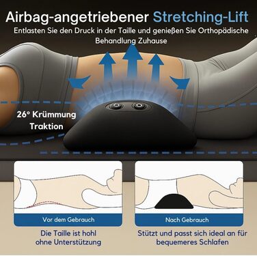 Масажер для спини Dr. Vitalex 3-в-1 OrthoFlex Pro, електрична подушка для поперекової підтримки з підігрівом та вібрацією, масажер для попереку та хребта, темно-сірий, 59*23*8 см