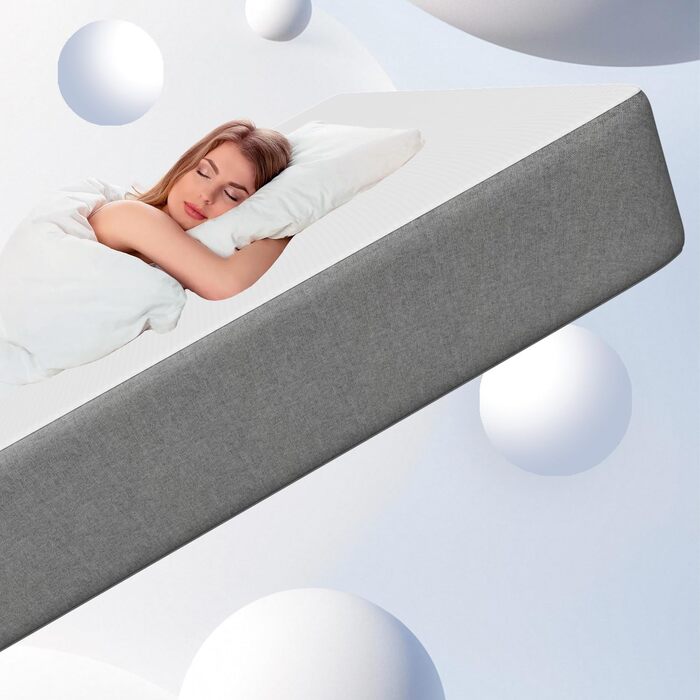 Матрац 180x200 см, матрац з холодної піни, висота 26 см та рівень жорсткості H3, комфорт у 7 зонах тіла, двоспальний матрац для спальні вдома (180x200x26 см) 26 см 180x200