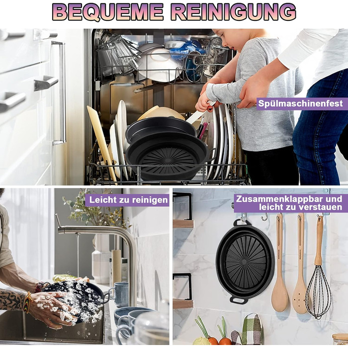 Аксесуари для фритюрниці Moleath сумісні з Philips Essential 4.1L (HD9252/HD9200), Набір силіконових каструль для фритюрниці, Силіконова форма для випічки, Решітки для гриля, Силіконові чашки для кексів, 4 шт. Набір для випічки (4.1 л)