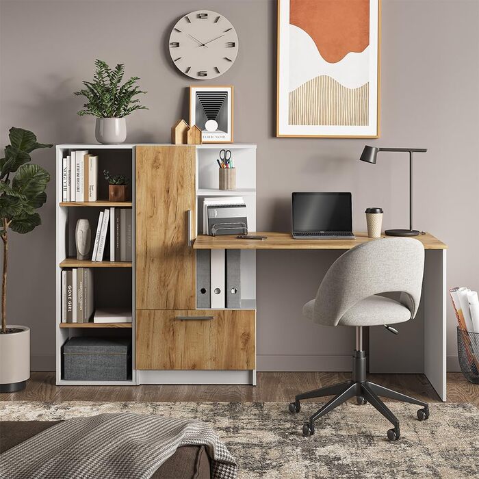 Книжкова шафа Vicco Tomy, білий/золотий дуб, 40 x 120 см, 4 відділення, білий/золотий дуб, 40 x 120 см