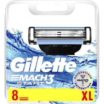 Леза бритви Gillette Mach3 Start, 8 змінних лез для вологих бритв чоловіків з 3-кратним лезом Single