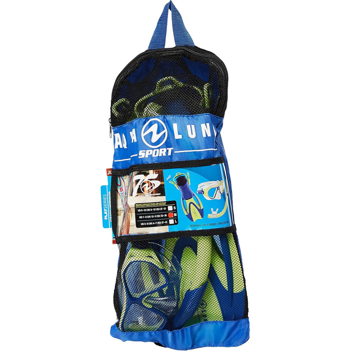 Комплект маски, трубки та ласт Aquasphere Unisex Youth Urchin, світло-зелений/світло-блакитний, розмір L