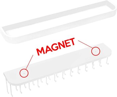 Підвісний органайзер для ювелірних виробів, тримач для намиста, браслетів, настінне кріплення, папка-ланцюжок з 25 гачками (білий/12 x 42 x 7 см) - MK124C